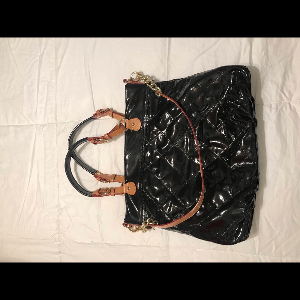 Cavalcanti patent leather bag